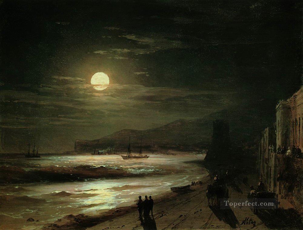 moon night 1885 Romantic Ivan Aivazovsky Russian Oil Paintings